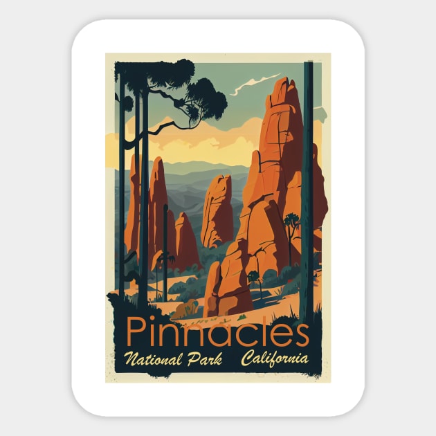 Pinnacles National Park California Sticker by GreenMary Design